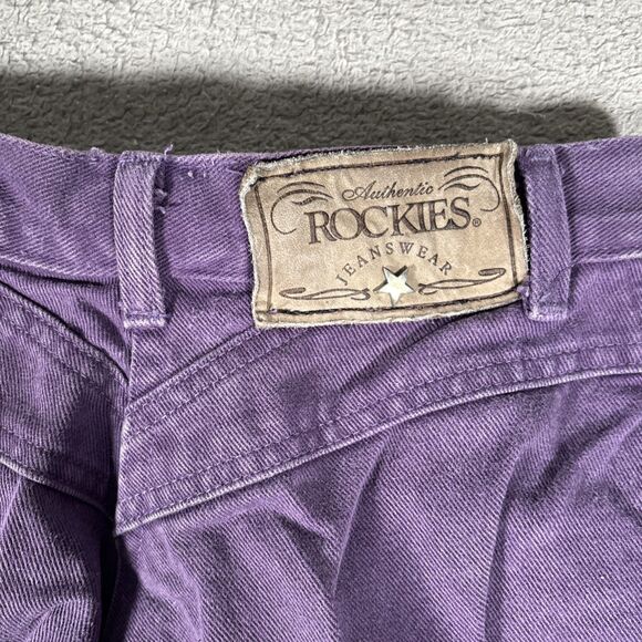 Vintage Rockies Rocky Mountain Jeans Western Bareback Purple Women Size 25WX35L - Picture 15 of 16
